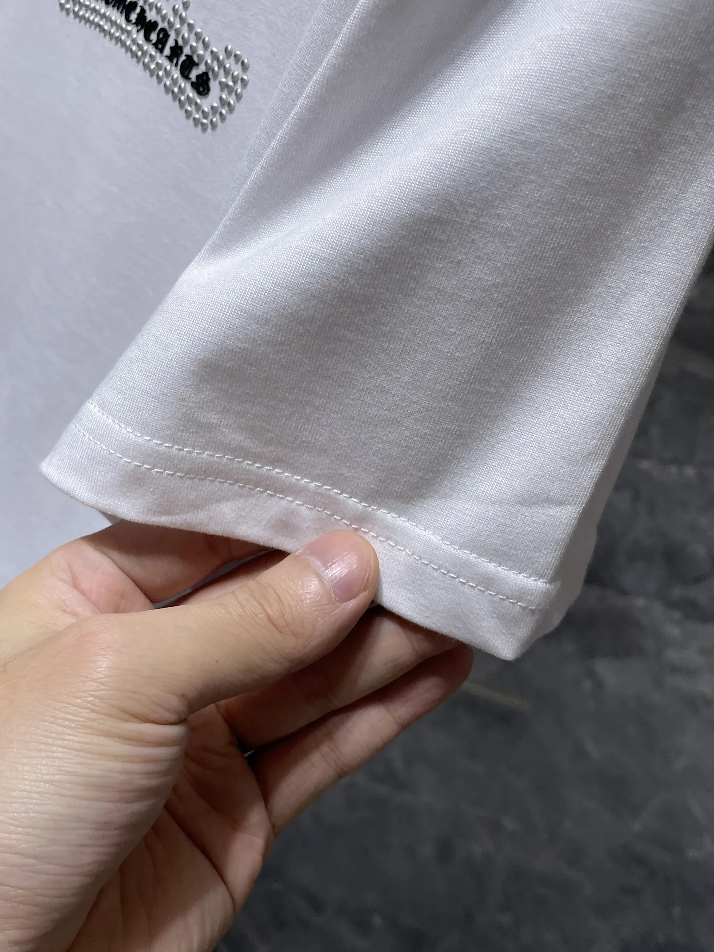 P180 New in summer Chrome Hearts 25ss High weight, environmentally friendly and high-quality top fabric 280g Chrome silicone hot diamond cross horseshoe short sleeves, counter synchronization, replica version 1:1 Recommended colors: white, black